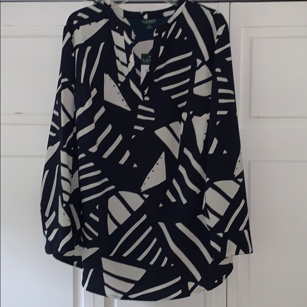Ralph Lauren new with tags Navy and White Blouse